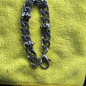 Men's Silver Skull Bracelet